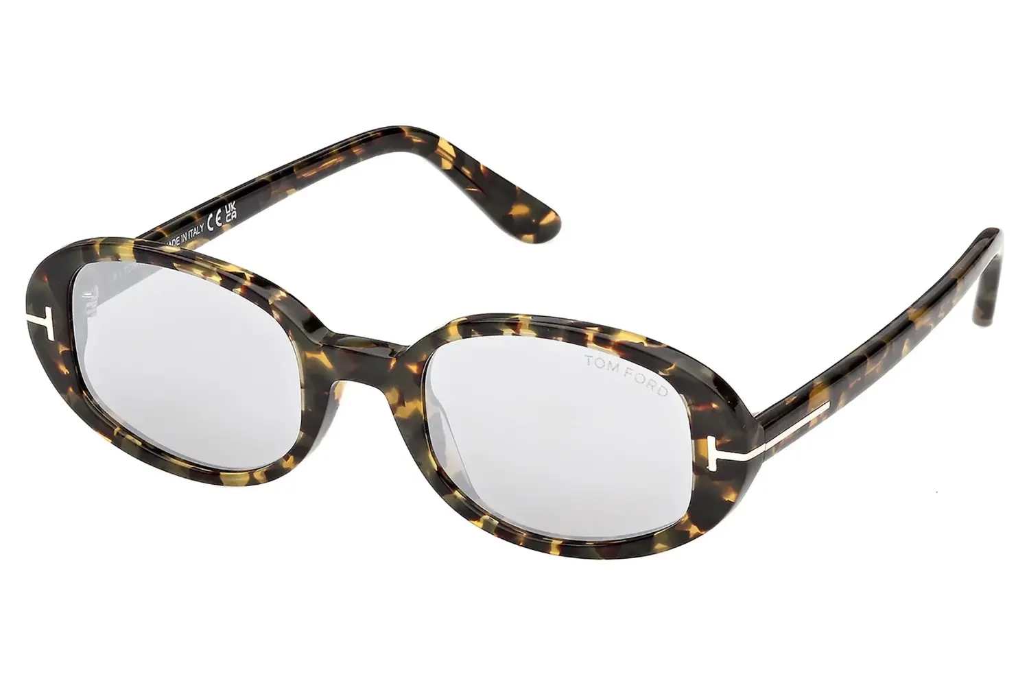 Tom Ford FT1364 55C 49 Renkli Havana Füme Aynalı Unisex Güneş Gözlüğü