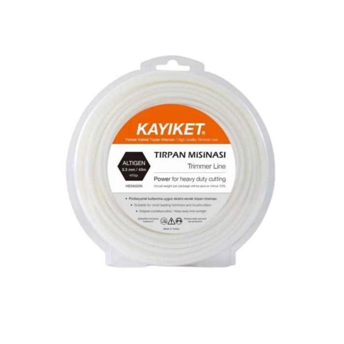 Kayıket Motorlu Tırpan Misina 3.3MM 43MT 6 Köşe Beyaz Misina