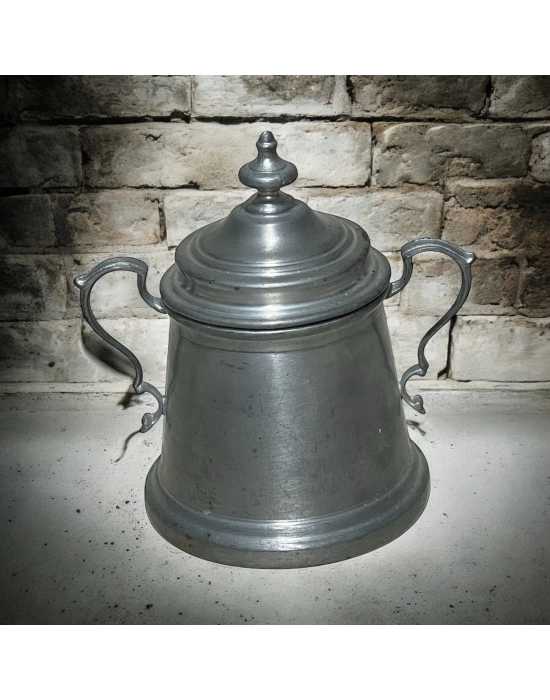 Vintage International Pewter Kapaklı Şekerlik