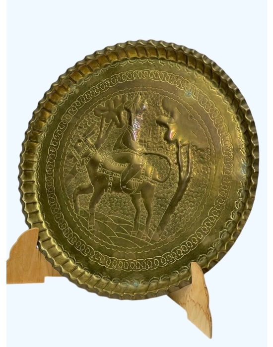 Vintage Nasrettin Hoca Bakır Duvar Tabağı Aoa Ölçü 33 Cm Çapi