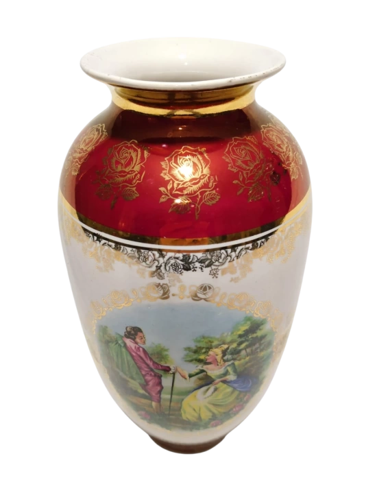 Vintage Porselen Vazo Aoa Ölçü 14Cm Çapi 29Cm Yüksekliği