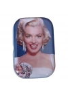 Marilyn Monroe Portresi Bulunan Nostaljik Bir Dekoratif Metal Kutu.