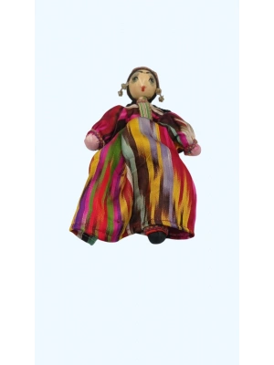 El Yapimi Bez + Ahşap Bebek Genç Kiz Ölçü 22X13 Cm