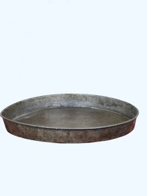 Antika Bakır Tepsi Ölçü Çap 44 Cm H 5 Cm