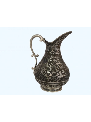 Muhteşem İşlemeli Bakır Sürahi Aoa Ölçü 15X15Cm 24Cm Yüksekliği