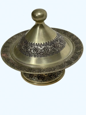 Bakır Üzeri Gümüş Kaplama Damgalı Şekerlik, Lokumluk