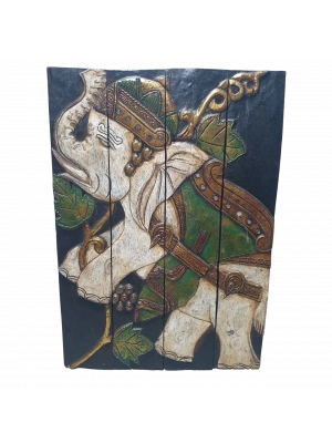 ahşap duvara asmalı fil tablosu