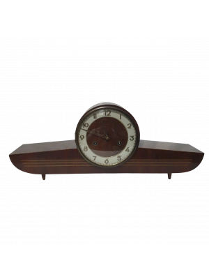 ALMAN ÜRETİMİ KOMPLE AHŞAP KASA SCHWEBE ANKER ÇİFT KURMALI AKTİF ÇALIŞIR DURUMDA ŞÖMİNE SAATİ