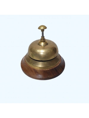 Altı Ahşap Üstü Pirinç Masa Üstü zili