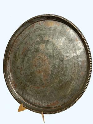 Dövme Bakır El İşlemeli Sini