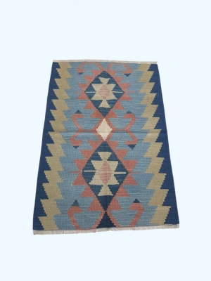 El Dokumasi Anadolu Motif Kök Boya Yün Kilim Aoa