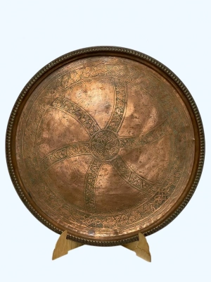 El İşlemeli Dövme Bakır Sini