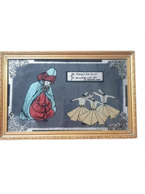 El işlemeli Mevlana tablosu
