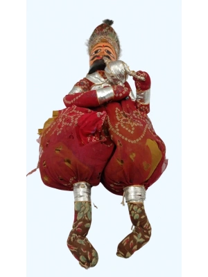 El Yapimi Hintli Yilan Oynaticisi Ahşap Oyma + Bez Ölçü 50X16 Cm