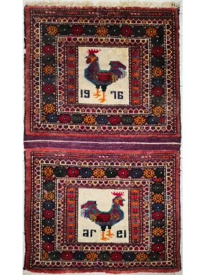 İkiz Horoz Motifli Halı