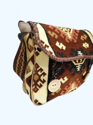 Kilim Desen Omuz Çantası