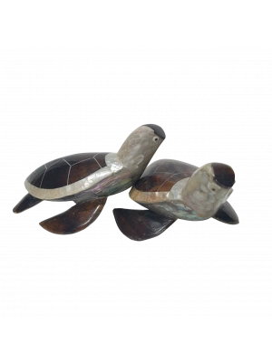 Sedef İşçilikle Üretilmiş Kaplumbağa Dekoratif Obje 2li