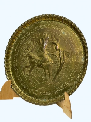 Vintage Nasrettin Hoca Bakır Duvar Tabağı Aoa Ölçü 33 Cm Çapi