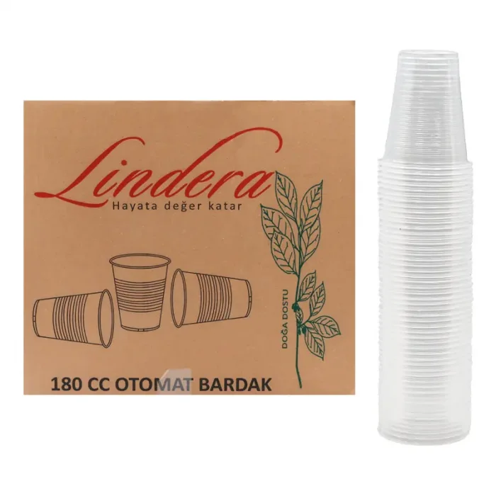 180 CC Plastik Bardak Lindera 100 lü 30 Paket