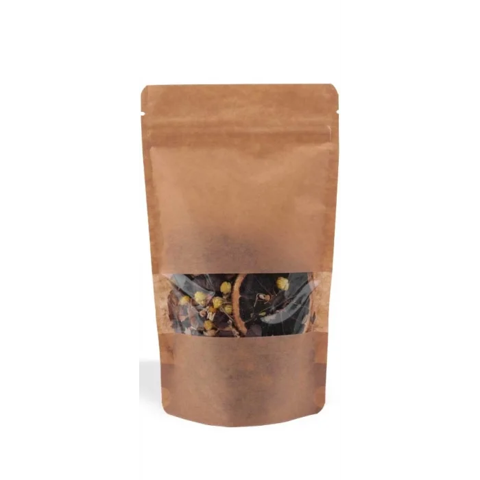 20x30 cm. Kraft Dar Pencereli Doypack - 50 Adet