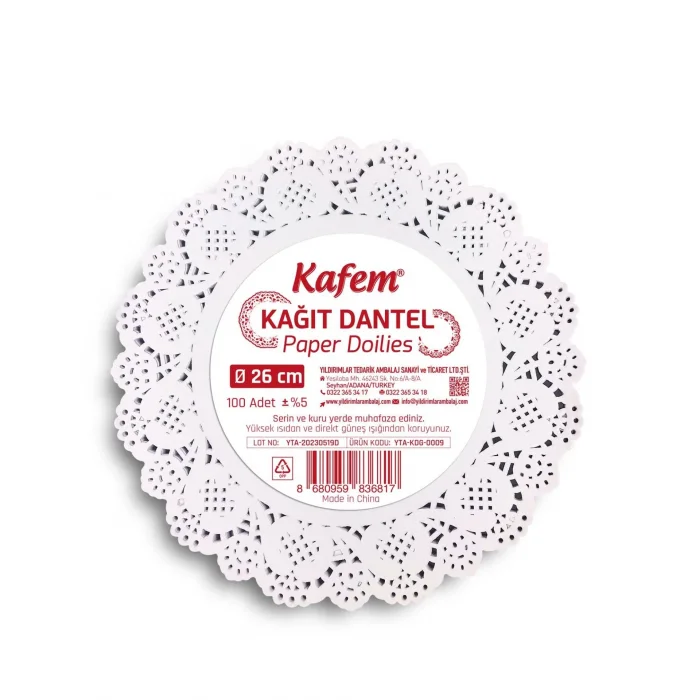 26 cm Yuvarlak Dantel Kağıt 100 Adet