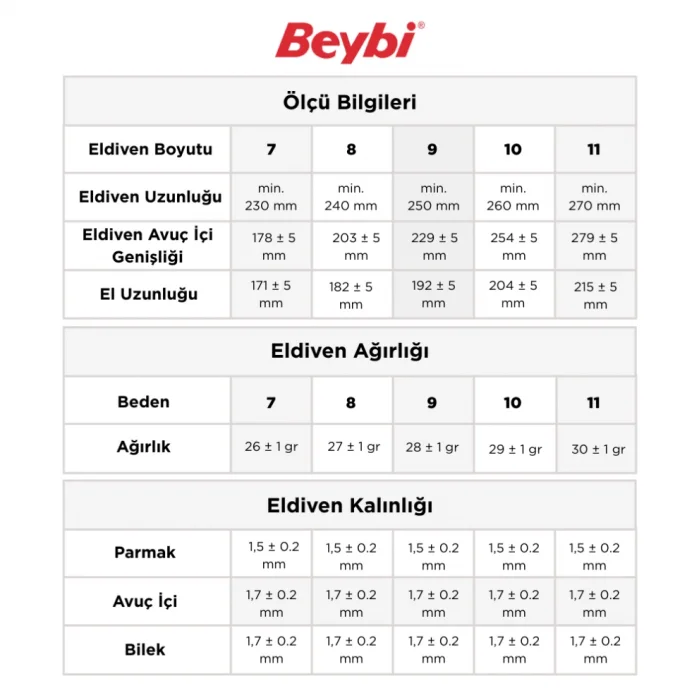 Beybi PL-9 Örme Kırmızı Siyah Nitril Eldiven