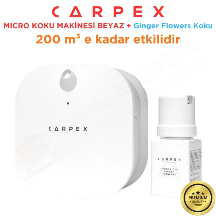 Carpex Micro Basic Beyaz Koku Makinesi + 50 ml Ginger Flowers Kartuş