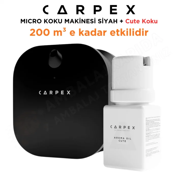 Carpex Micro Basic Siyah Koku Makinesi + 50 ml Cute Kartuş