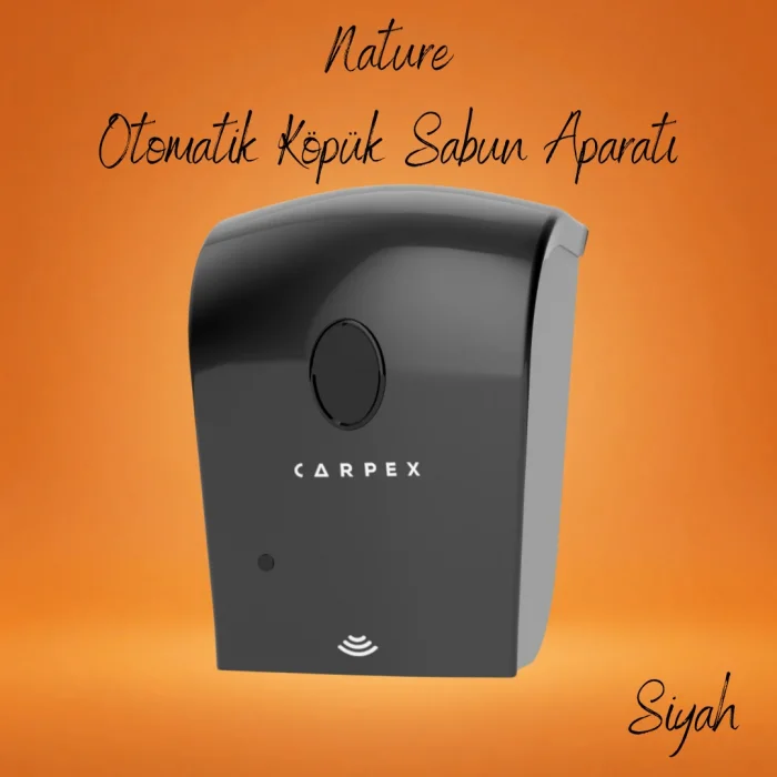 Carpex Nature Siyah Otomatik Köpük Sabun Aparatı Kartuşlu