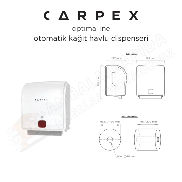 Carpex Optima Siyah Autocut Manuel Kağıt Havlu Dispenseri