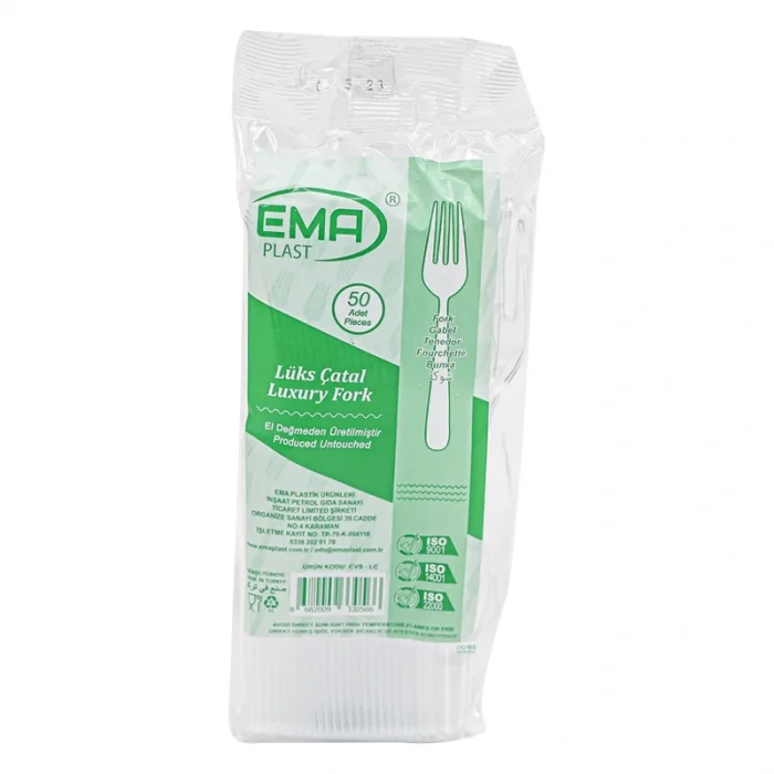 Cvs Ekstra Lüx Plastik Çatal Şeffaf 50 li -3,4 Gram