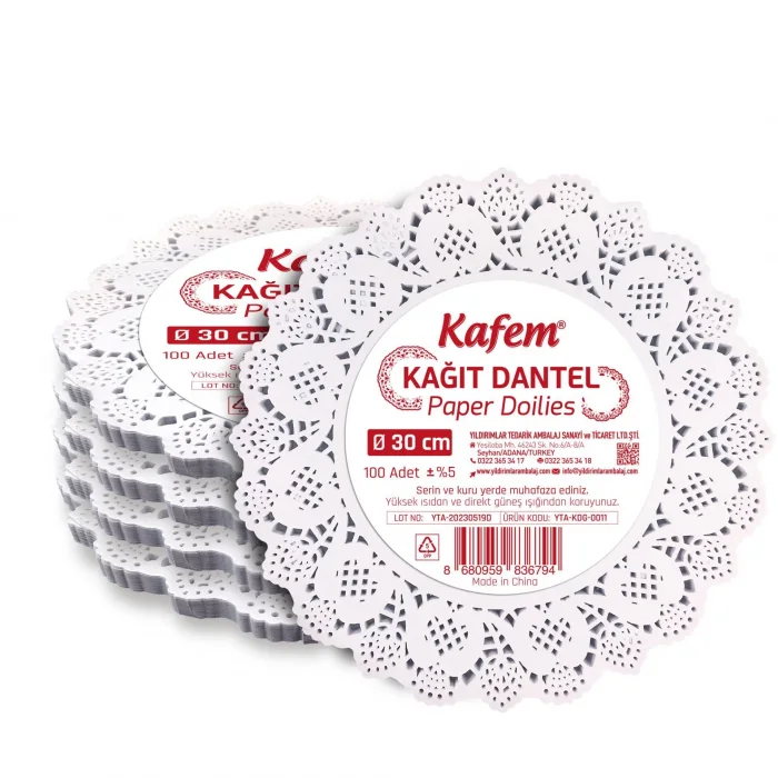 30 cm Yuvarlak Dantel Kağıt 100 Adet
