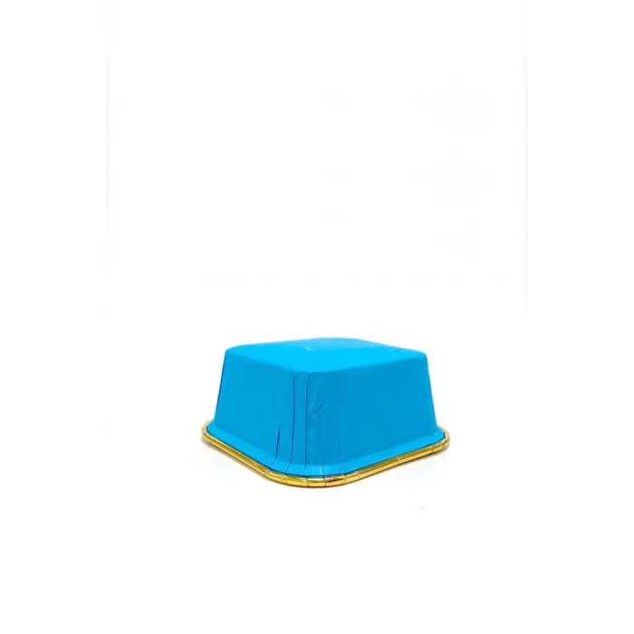 Dolphin Muffin Kek Kapsülü Kare Mavi-Altın 25li