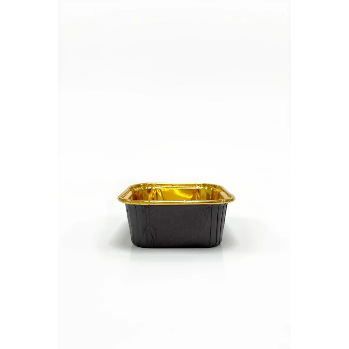 Dolphin Muffin Kek Kapsülü Kare Siyah-Altın 25li