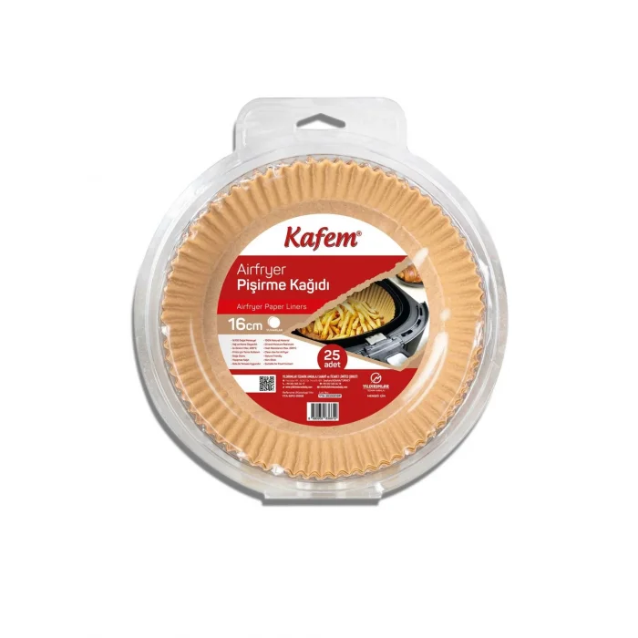 Kafem Airfryer Pişirme Kağıdı Yuvarlak 16 cm 25 li