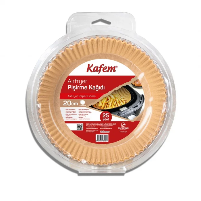 Kafem Airfryer Pişirme Kağıdı Yuvarlak 20 cm 25 li