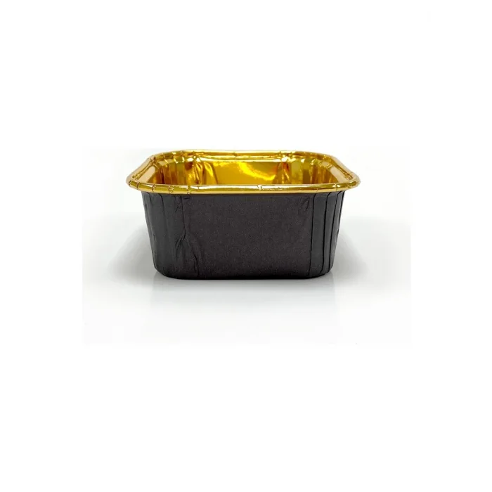Kafem Muffin Kek Kapsülü Kare Siyah-Altın 25li - K37