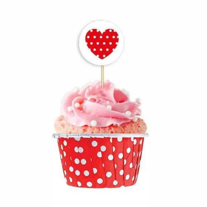 Kafem Kırmızı Puantiyeli Muffin Kek Kapsülü 50li - K15