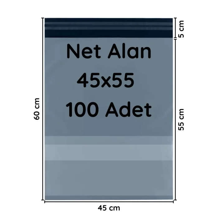 Kargo Poşeti Cepli 45x55+5 cm - 100 Adet