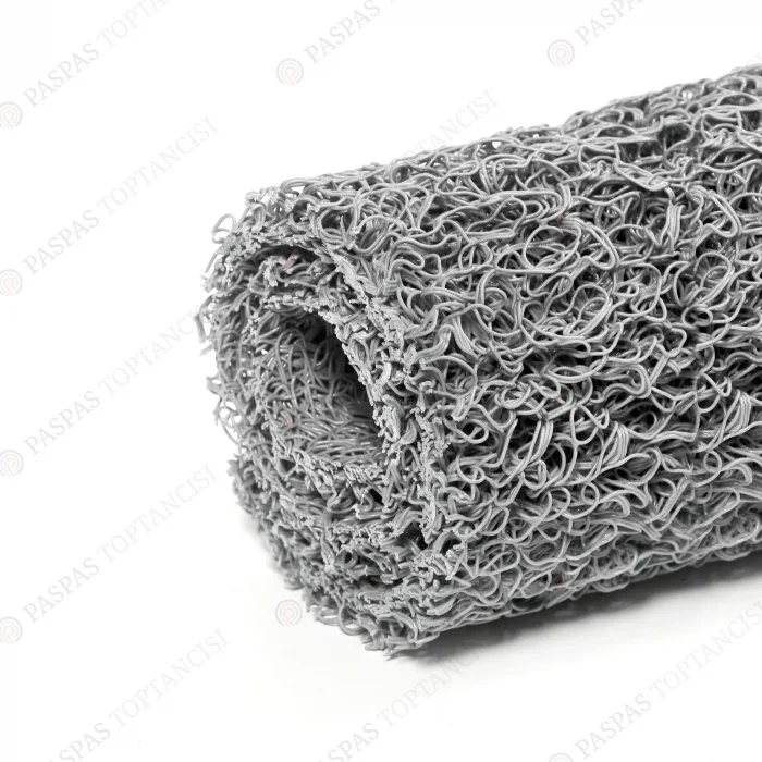 Kıvırcık Kaucuk Paspas - Gri - 1 Metrelik 12 MM *20 Metre