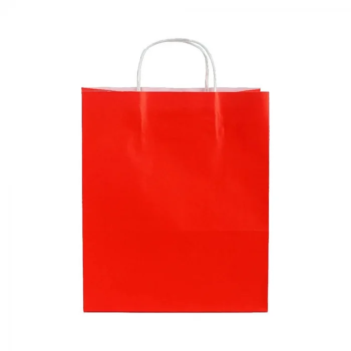 Kırmızı Kraft Çanta Orta Boy 25x12x31 cm 25 Adet