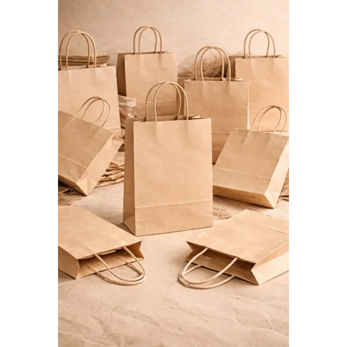 Kraft Çanta Kraft Renk 20x9x24 Küçük 25 Adetli