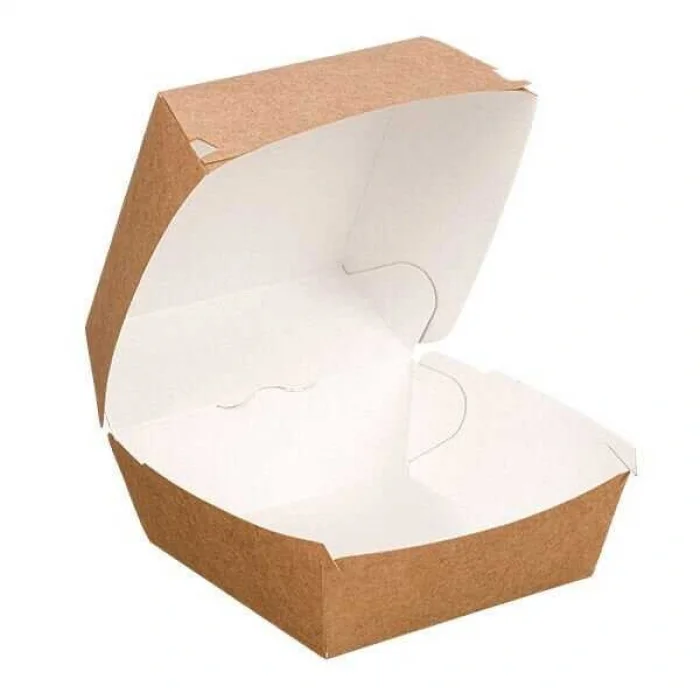 Kraft Karton Hamburger Kutusu 12x12x7 cm