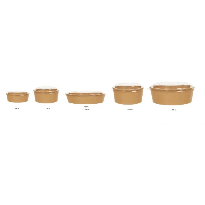 Kraft Salata Kase Derin + Kapak Takım 1100 Cc -300 Adetli