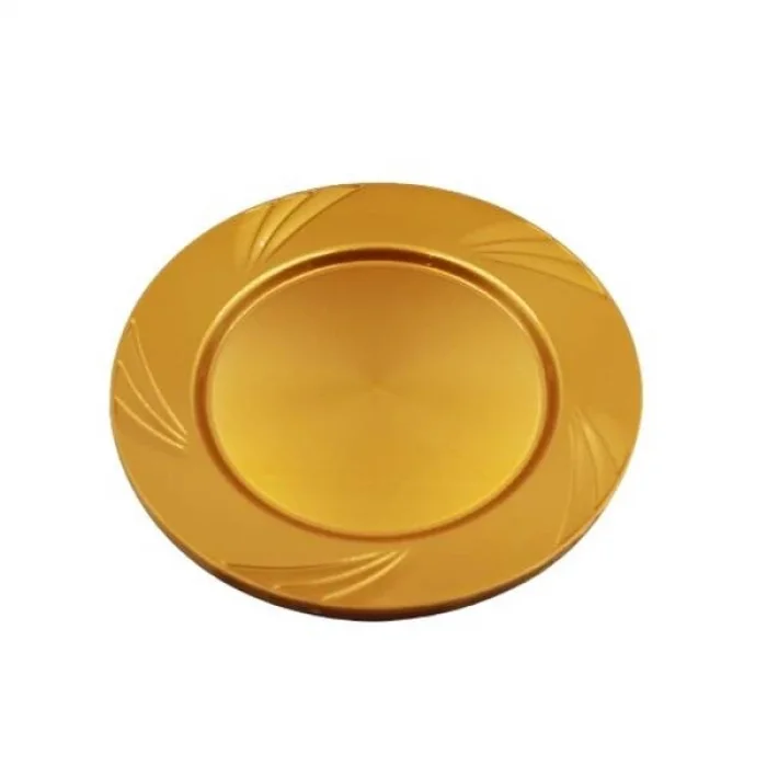 Kristal Tabak Altın  23 Cm 6Lı