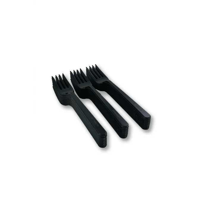 Plastik Çatal Kalın Siyah 100lü