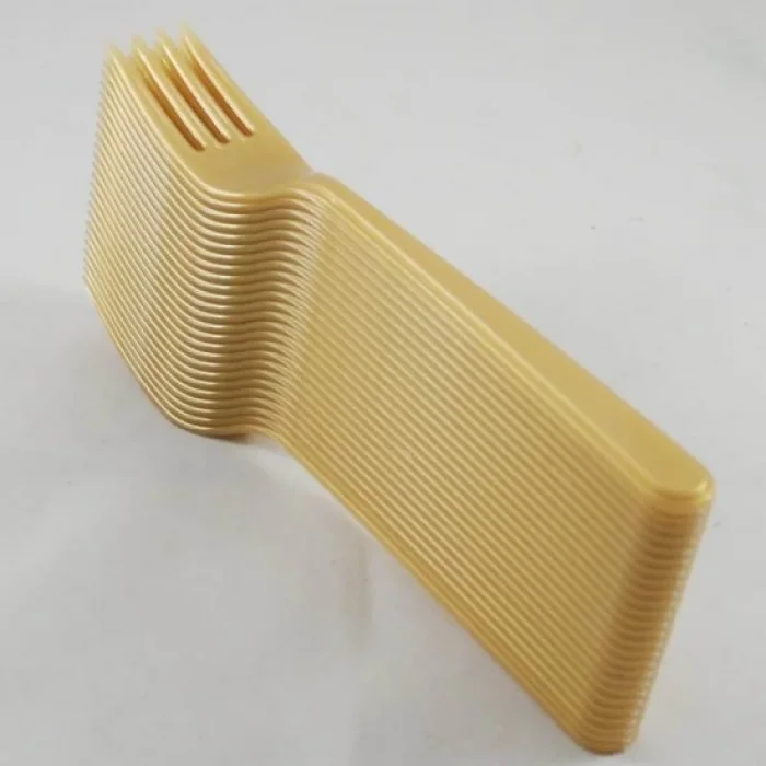 May Plastik Renkli Çatal Altın 25 Li