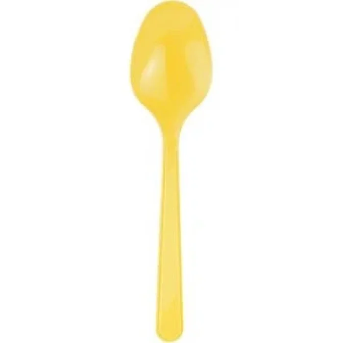 May Plastik Renkli Kaşık Sarı 25 Li