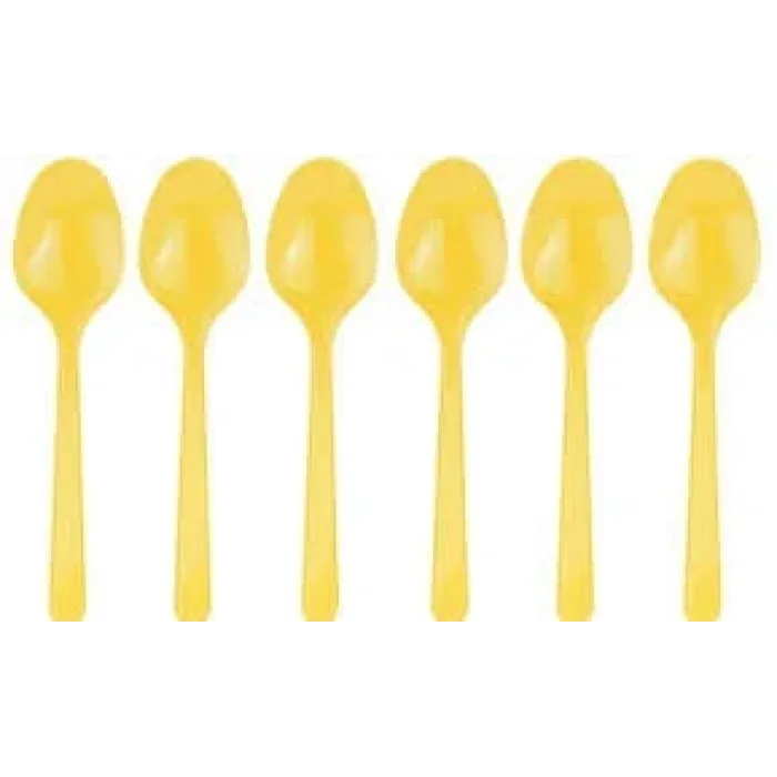May Plastik Renkli Kaşık Sarı 25 Li