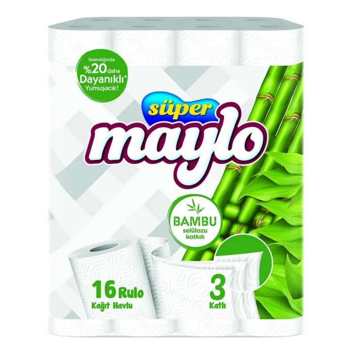 Maylo Rulo Havlu Bambu 16 Adetli